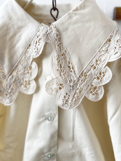 画像3: nous rendent heureux／バテンレース襟ブラウス・ライトベージュ