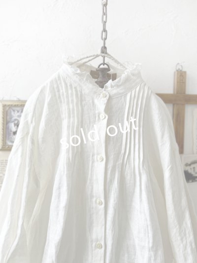 画像2: nous rendent heureux／フリル襟ピンタックブラウス・オフ