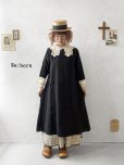 画像1: Re:born/リネン七分袖ワンピース・黒 (1)