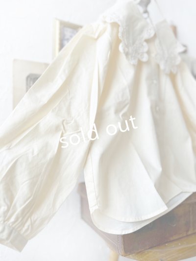 画像4: nous rendent heureux／バテンレース襟ブラウス・ライトベージュ