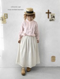 nous rendent heureux／フリル襟ピンタックブラウス・ペールピンク