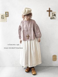 nous rendent heureux／バルーン袖ブラウス・モーヴピンク