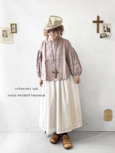 画像1: nous rendent heureux／バルーン袖ブラウス・モーヴピンク