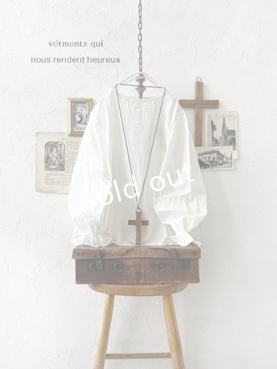 画像1: nous rendent heureux／シャーリングパフ袖ブラウス・オフ