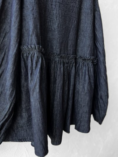 画像6: ubasoku/0108 ギャザーブラウス・インディゴ