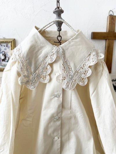 画像5: nous rendent heureux／バテンレース襟ブラウス・ライトベージュ