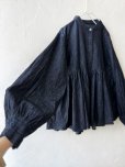画像8: ubasoku/0108 ギャザーブラウス・インディゴ (8)