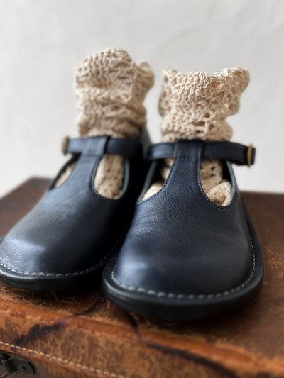 画像3: Diu／本革 Tストラップシューズ・ダークネイビー［M / L］