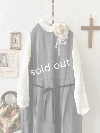 画像2: Branch m'／2wayウエストリボンワンピース・グレー