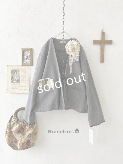 画像2: Branch m'／ウエストリボンジャケット・グレー