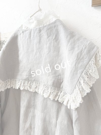 画像8: MAGALI /コルトレイクリネン レース襟カーディガン・グレー