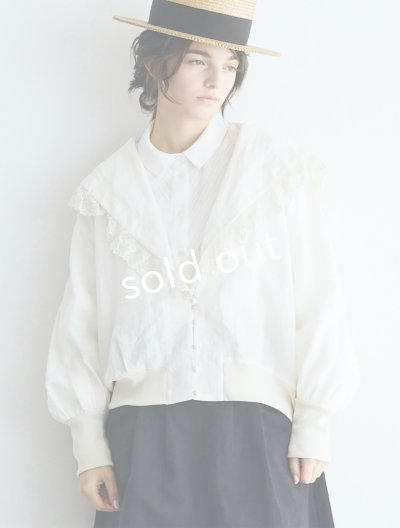 画像16: MAGALI /コルトレイクリネン レース襟カーディガン・アイボリー