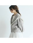 画像12: MAGALI /コルトレイクリネン レース襟カーディガン・グレー (12)