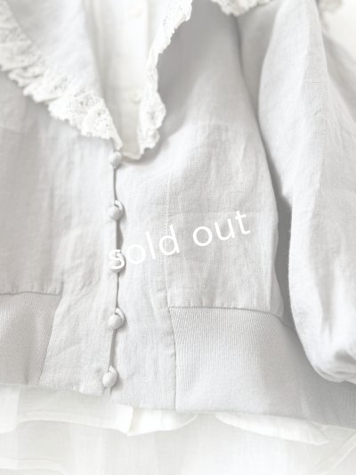 画像4: MAGALI /コルトレイクリネン レース襟カーディガン・グレー