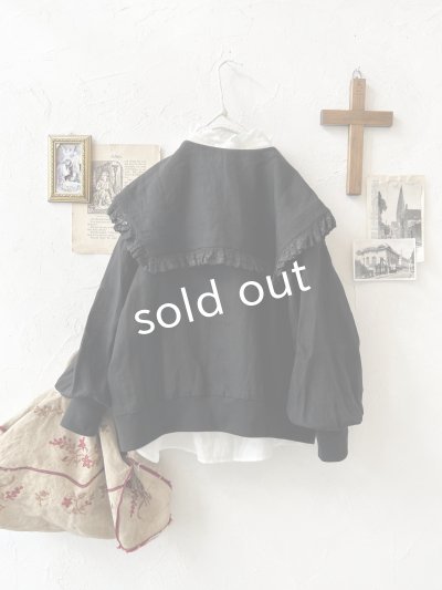 画像6: MAGALI /コルトレイクリネン レース襟カーディガン・ブラック