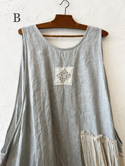 画像13: MARCHE' DE SOEUR／アンティークレース付きタブリエドレス・アイスグレー