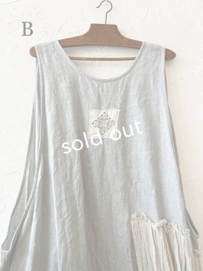 画像13: MARCHE' DE SOEUR／アンティークレース付きタブリエドレス・アイスグレー