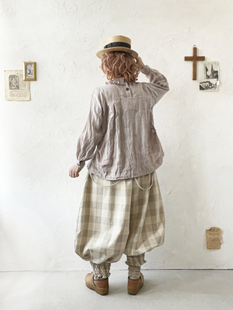 画像13: MARCHE' DE SOEUR／ピエロパンツ・ベージュブロックチェック (13)