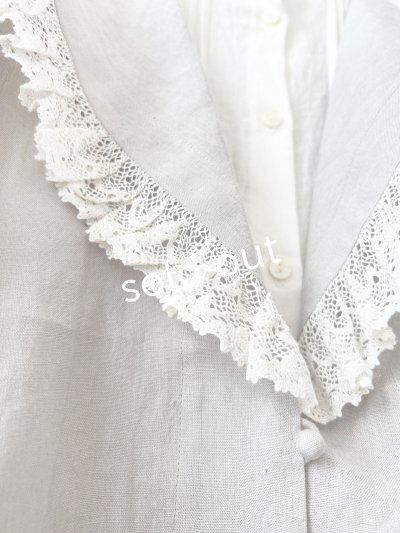画像6: MAGALI /コルトレイクリネン レース襟カーディガン・グレー