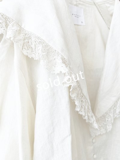 画像7: MAGALI /コルトレイクリネン レース襟カーディガン・アイボリー