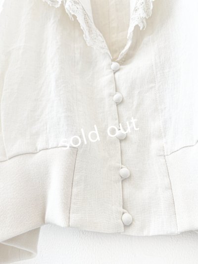 画像9: MAGALI /コルトレイクリネン レース襟カーディガン・アイボリー