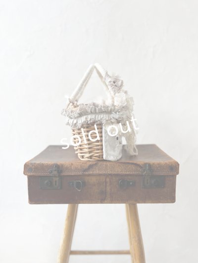 画像8: pollenbienco／アンティークレースのバスケット・A