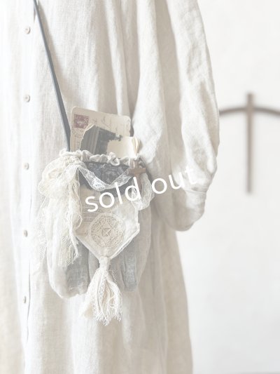 画像2: pollenbienco／アンティークレースのポシェット・黒