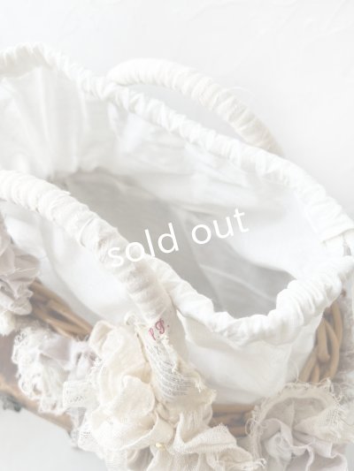 画像10: pollenbienco／アンティークレースのバスケット・A