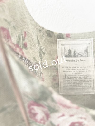 画像8: MARCHE' DE SOEUR／パフ袖チュニックワンピース・花柄モスグリーン