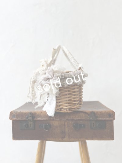 画像6: pollenbienco／アンティークレースのバスケット・A