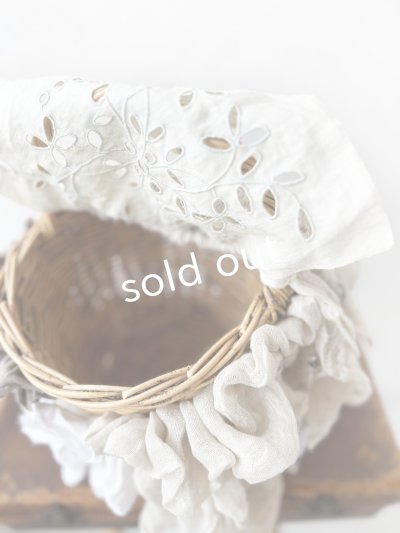 画像11: pollenbienco／アンティークレースのバスケット・B