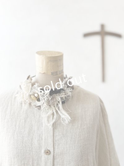 画像2: pollenbienco／アンティークレースのチョーカー