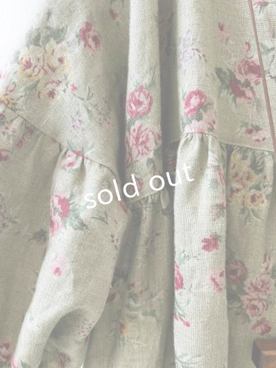 画像10: MARCHE' DE SOEUR／パフ袖チュニックワンピース・花柄モスグリーン