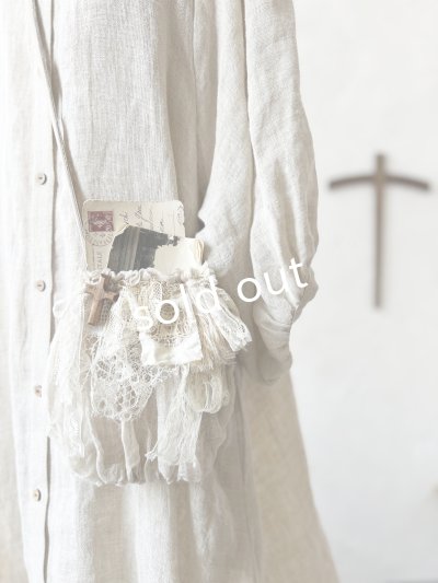 画像2: pollenbienco／アンティークレースのポシェット・ベージュ