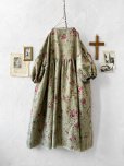 画像12: MARCHE' DE SOEUR／パフ袖チュニックワンピース・花柄モスグリーン (12)
