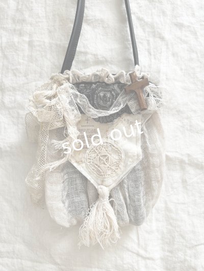 画像4: pollenbienco／アンティークレースのポシェット・黒