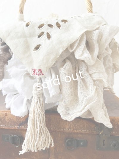 画像7: pollenbienco／アンティークレースのバスケット・B