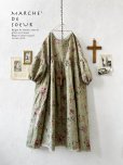 画像1: MARCHE' DE SOEUR／パフ袖チュニックワンピース・花柄モスグリーン (1)