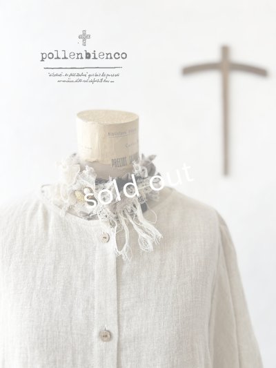 画像1: pollenbienco／アンティークレースのチョーカー