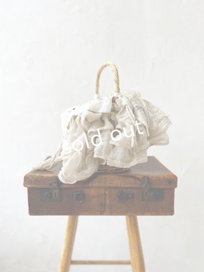 画像3: pollenbienco／アンティークレースのバスケット・B