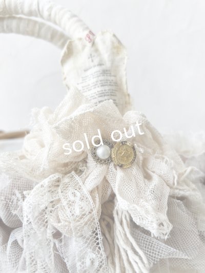 画像4: pollenbienco／アンティークレースのバスケット・A