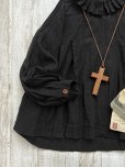 画像7: Reliure／Tucked ruffle collar blouse・black (7)