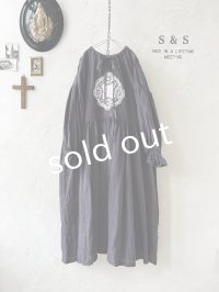 shizuka's／アンティーク刺繍レースワンピース・チャコール