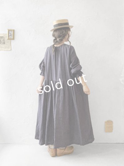 画像10: shizuka's／アンティーク刺繍レースワンピース・チャコール