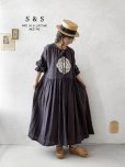 画像8: shizuka's／アンティーク刺繍レースワンピース・チャコール (8)