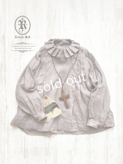 画像5: Reliure／Tucked ruffle collar blouse・ash pink