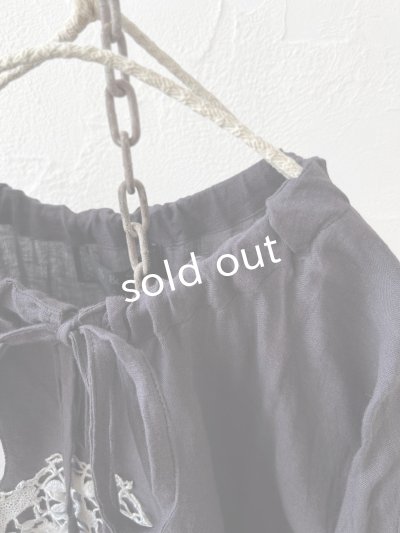 画像6: shizuka's／アンティーク刺繍レースワンピース・チャコール