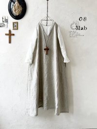 08mab/重ね着風ワンピース・グレージュ×オフ