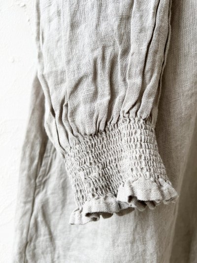 画像5: 08mab/シャーリング袖ワンピース・ベージュ