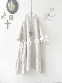 08mab/裾ギャザー切り替えワンピース・生成り